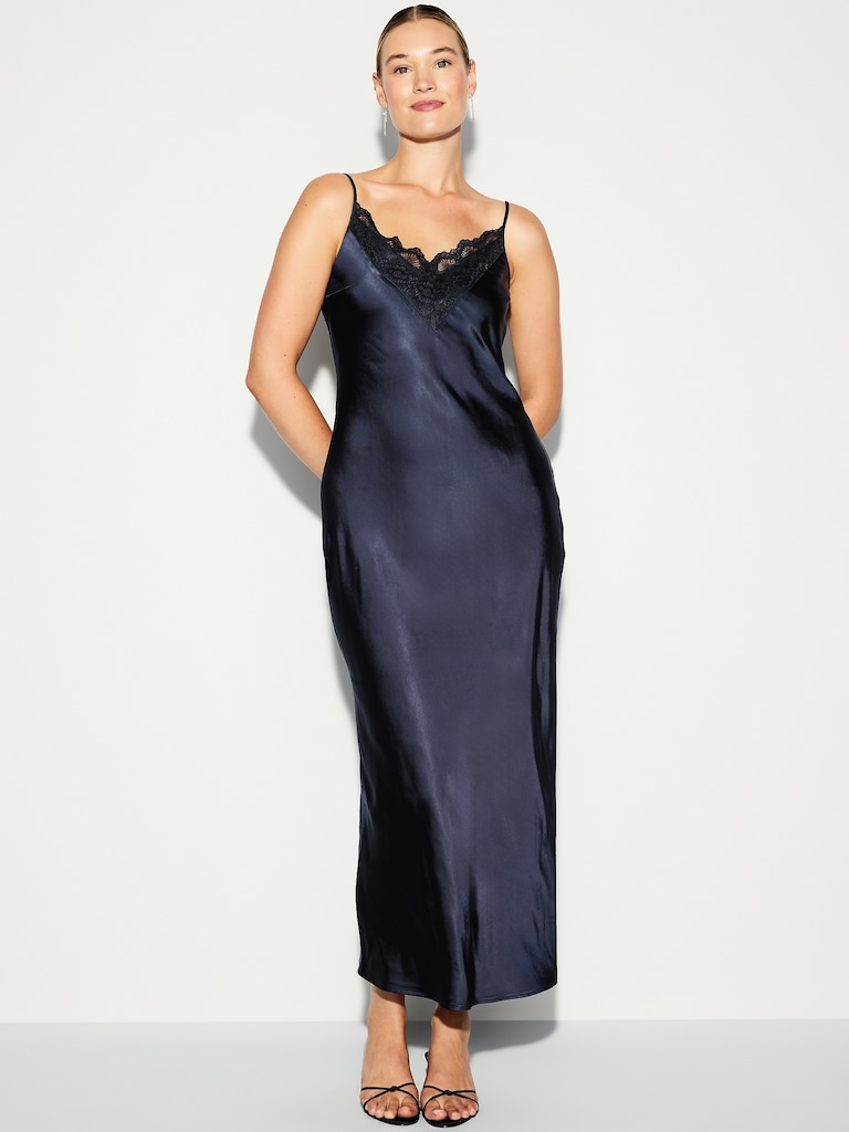 The Occasion by Old Navy Satin V-Neck Maxi Dress