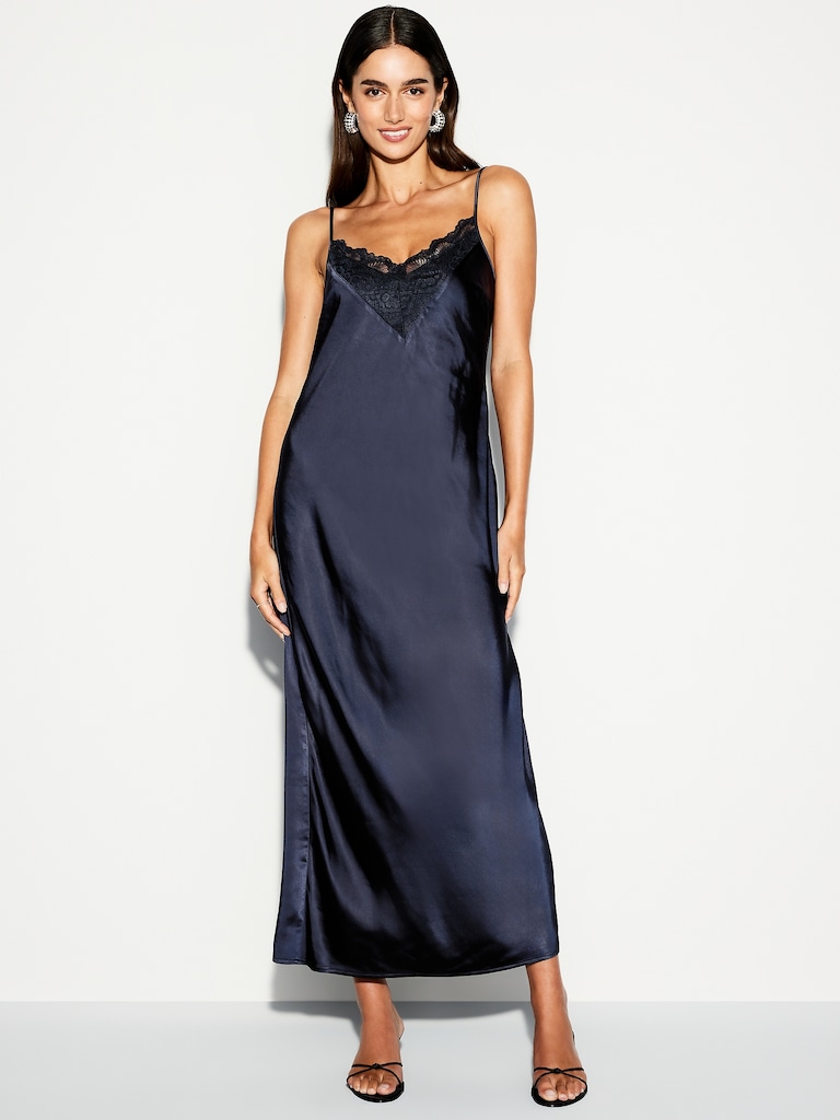The Occasion by Old Navy Satin V-Neck Maxi Dress