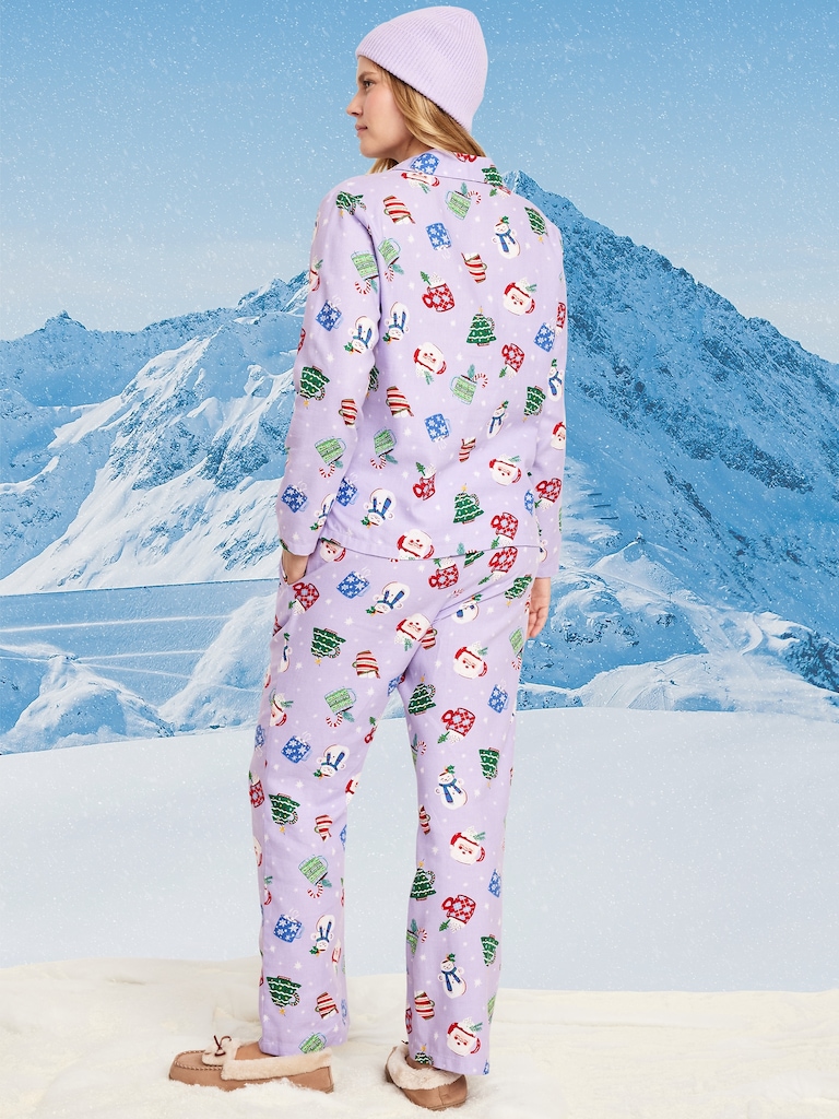 Maternity Printed Flannel Pajama Pant Set