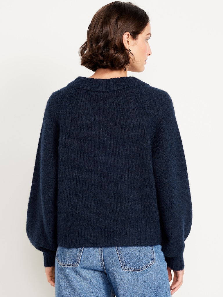 Cozy Cropped V-Neck Sweater
