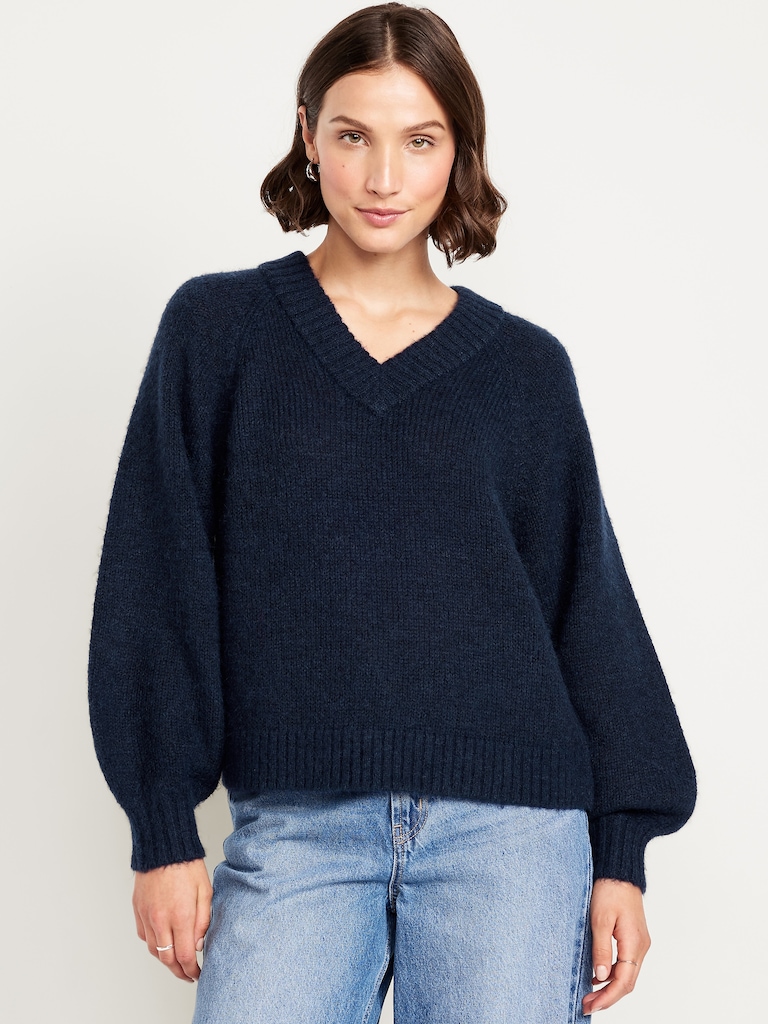 Cozy Cropped V-Neck Sweater