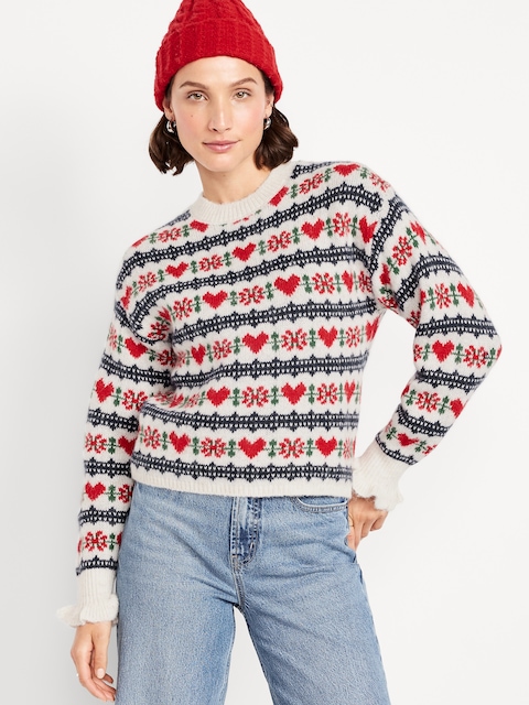 Pull Old Navy Women's Honeycomb Po Peppermint - Taille L - Col Ras Du Cou, Motif Honeycomb - Neuf Avec étiquettes