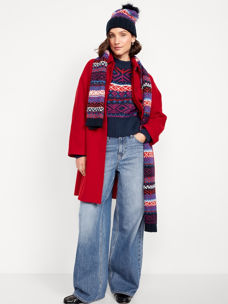 SoSoft Mock-Neck Fair Isle Sweater