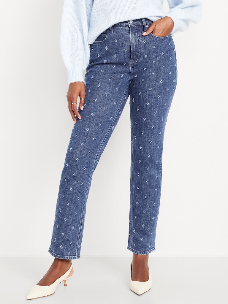 Curvy Extra High-Waisted Straight Jeans