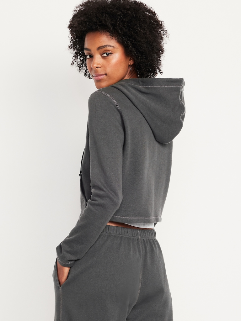 SoComfy Cropped Zip Hoodie Sweatshirt