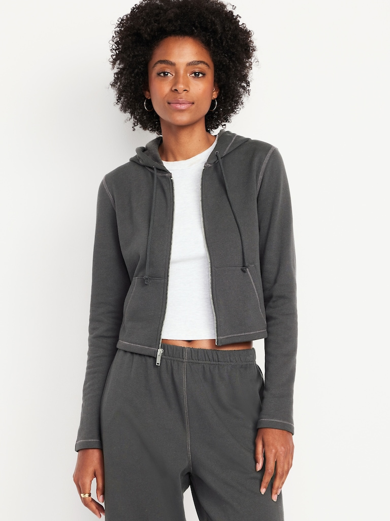 SoComfy Cropped Zip Hoodie Sweatshirt