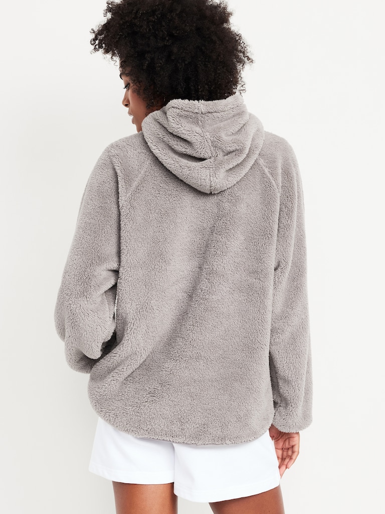 Oversized Sherpa Pullover Hoodie
