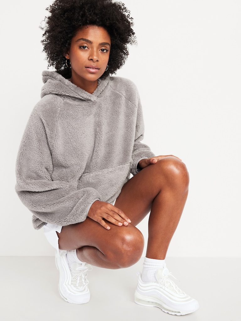 Oversized Sherpa Pullover Hoodie