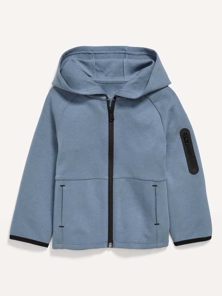 Oversized Dynamic Fleece Zip-Front Hoodie for Toddler Boys