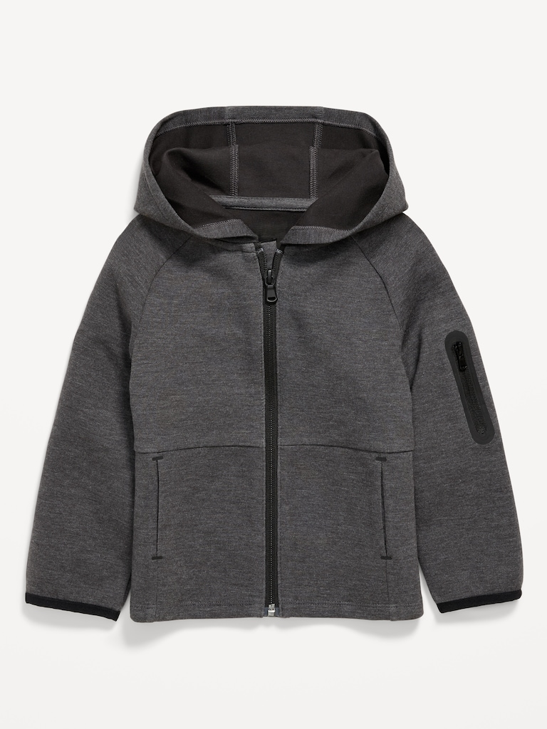 Oversized Dynamic Fleece Zip-Front Hoodie for Toddler Boys