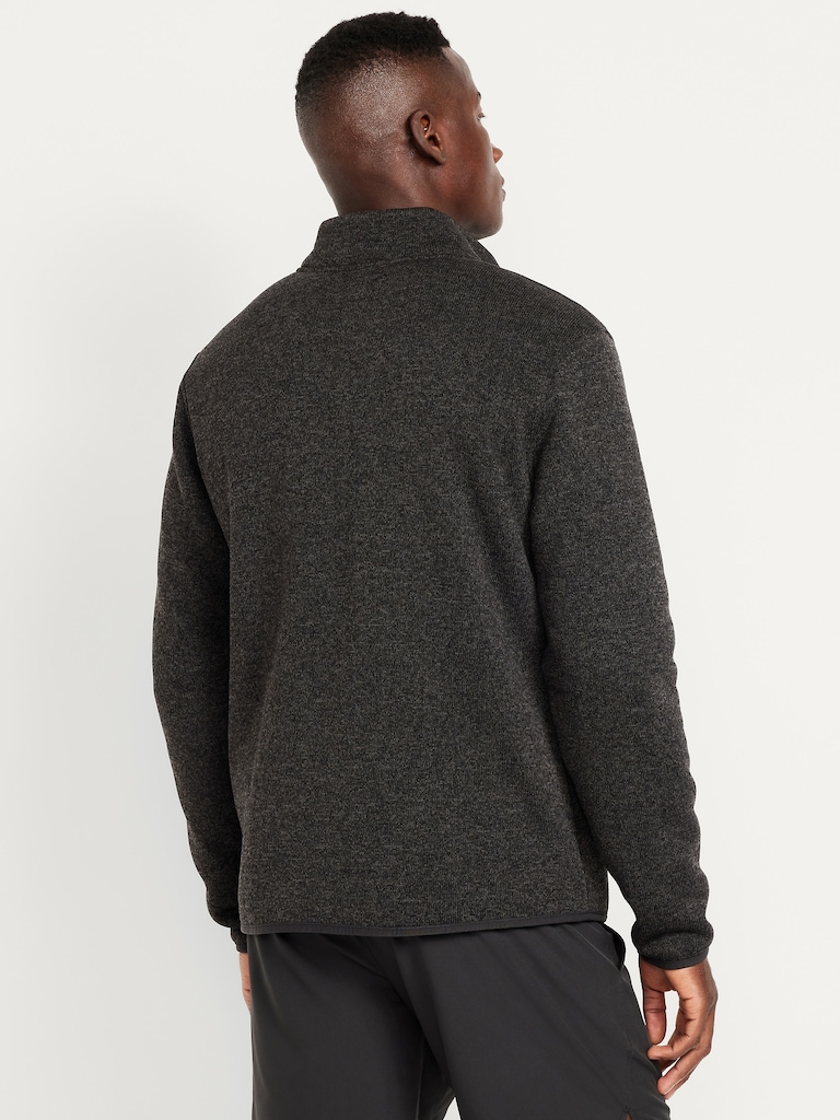 Sherpa-Lined Fleece-Knit Jacket