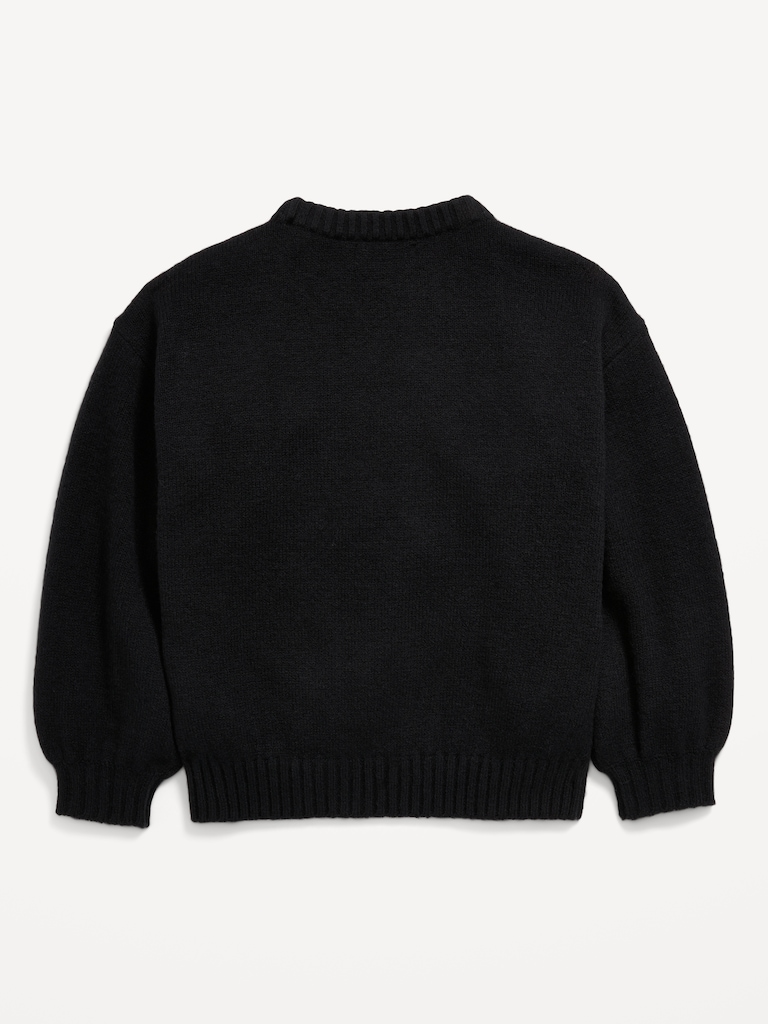 Oversized Valentine's Day Graphic Sweater for Girls