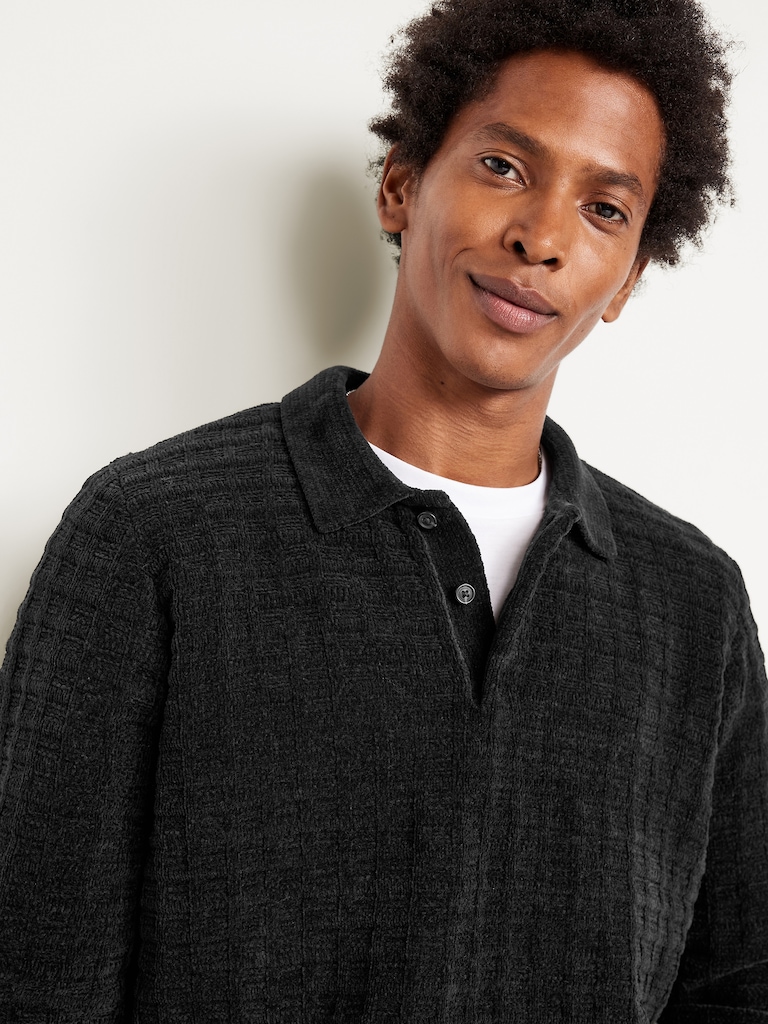 Relaxed Chenille Polo Sweater
