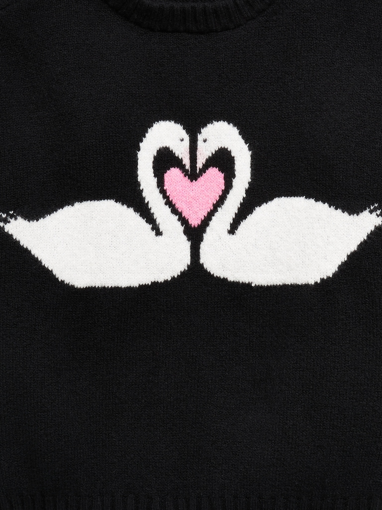 Oversized Valentine's Day Graphic Sweater for Girls