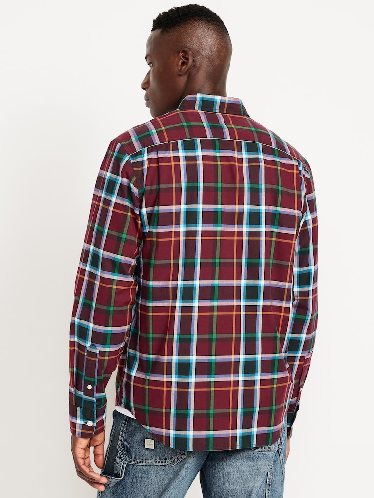 Classic Fit Everyday Plaid Poplin Shirt