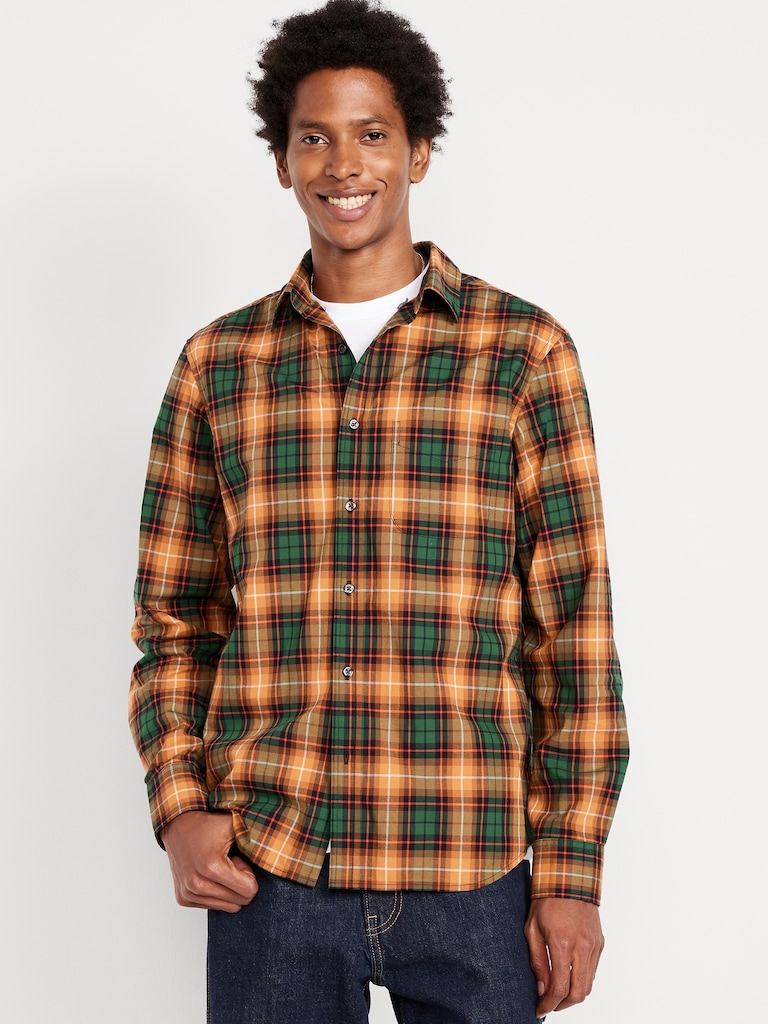 Classic Fit Everyday Plaid Poplin Shirt