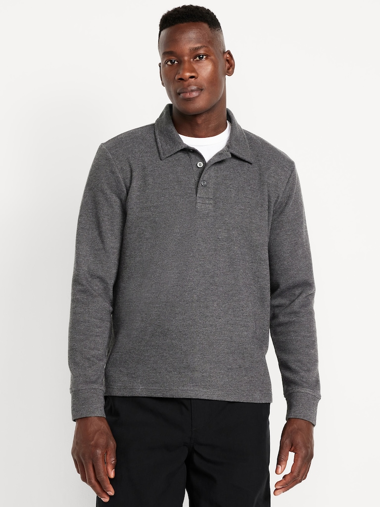 Long-Sleeve French Rib Polo