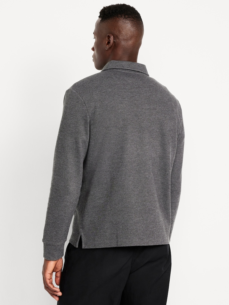 Long-Sleeve French Rib Polo