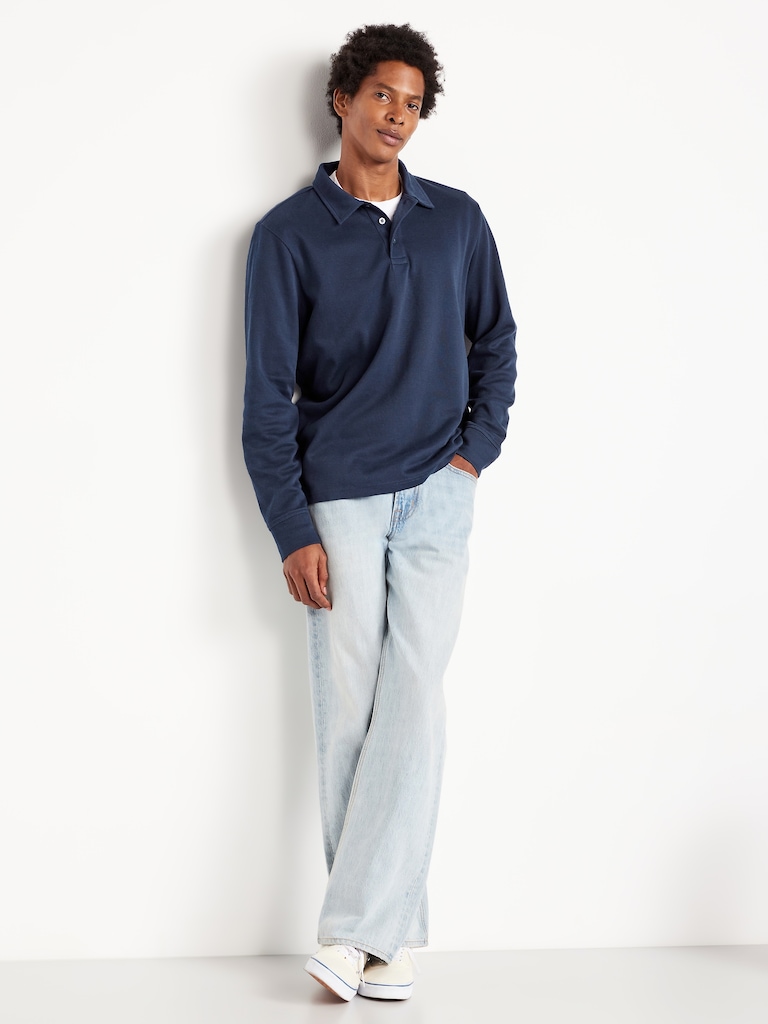 Long-Sleeve French Rib Polo