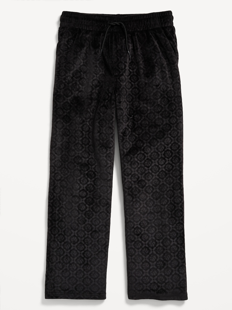 Baggy Embossed Velour Track Pants for Boys