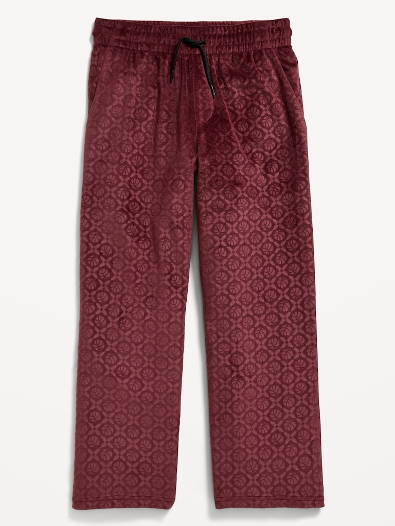 Baggy Embossed Velour Track Pants for Boys
