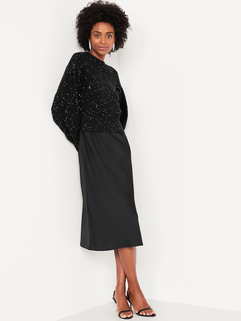 SoSoft Crew-Neck Sequin Sweater