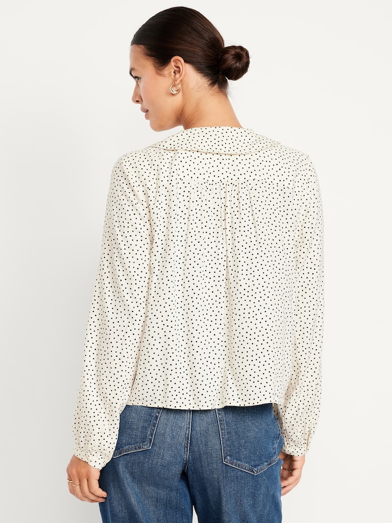 Crepe Button-Down Top