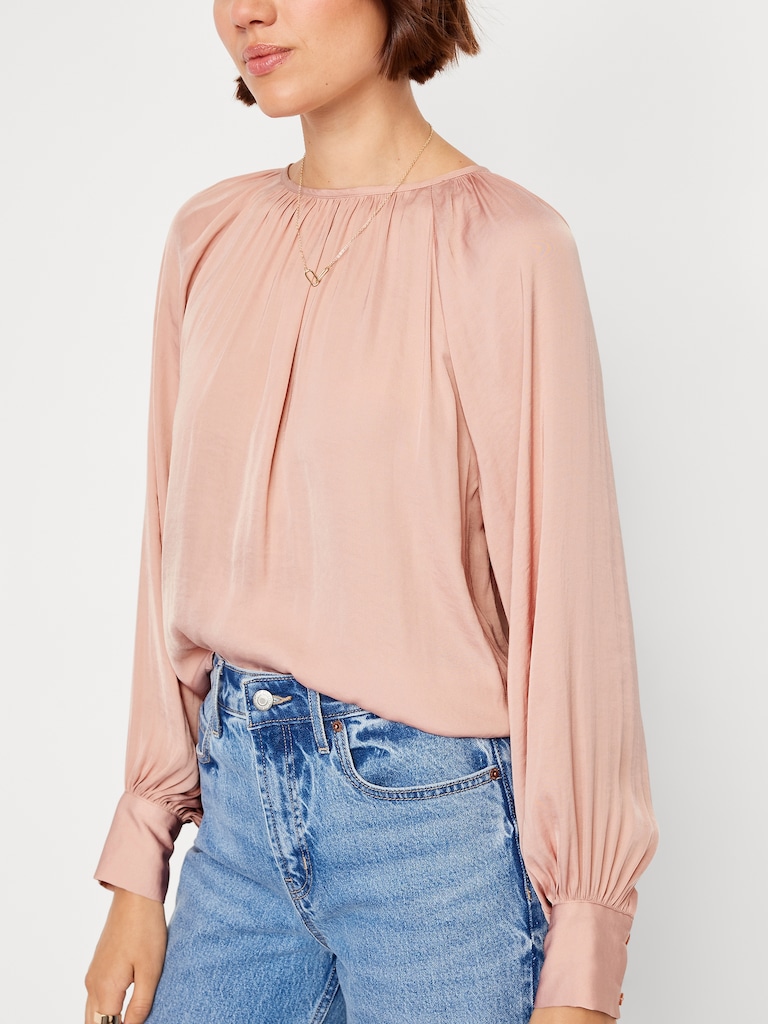 Satin Shirred Top