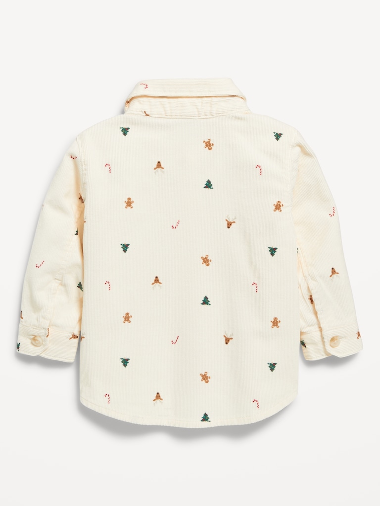 Printed Long-Sleeve Corduroy Shirt for Baby