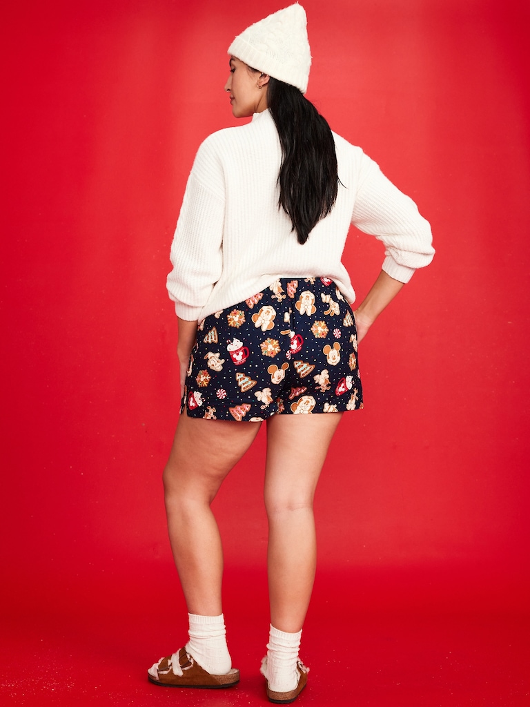 Old Navy x Disney Mickey Mouse & Friends Printed Flannel Boxer Shorts for Women