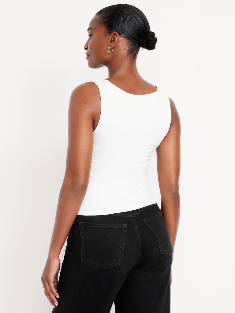 Cowl-Neck Twist-Strap Top