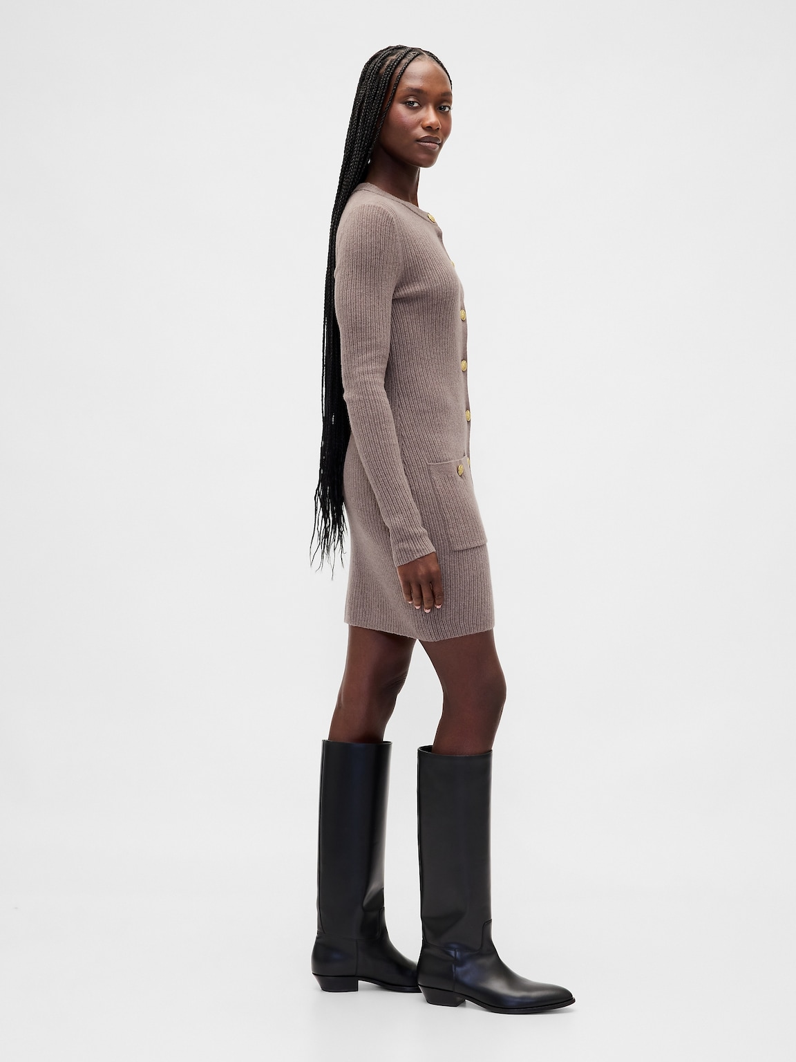 CashSoft Rib Pocket Mini Sweater Dress