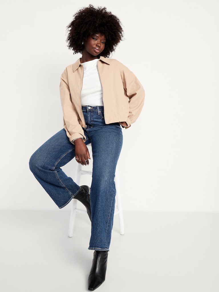 Long-Sleeve Slit-Neck Ruched Top