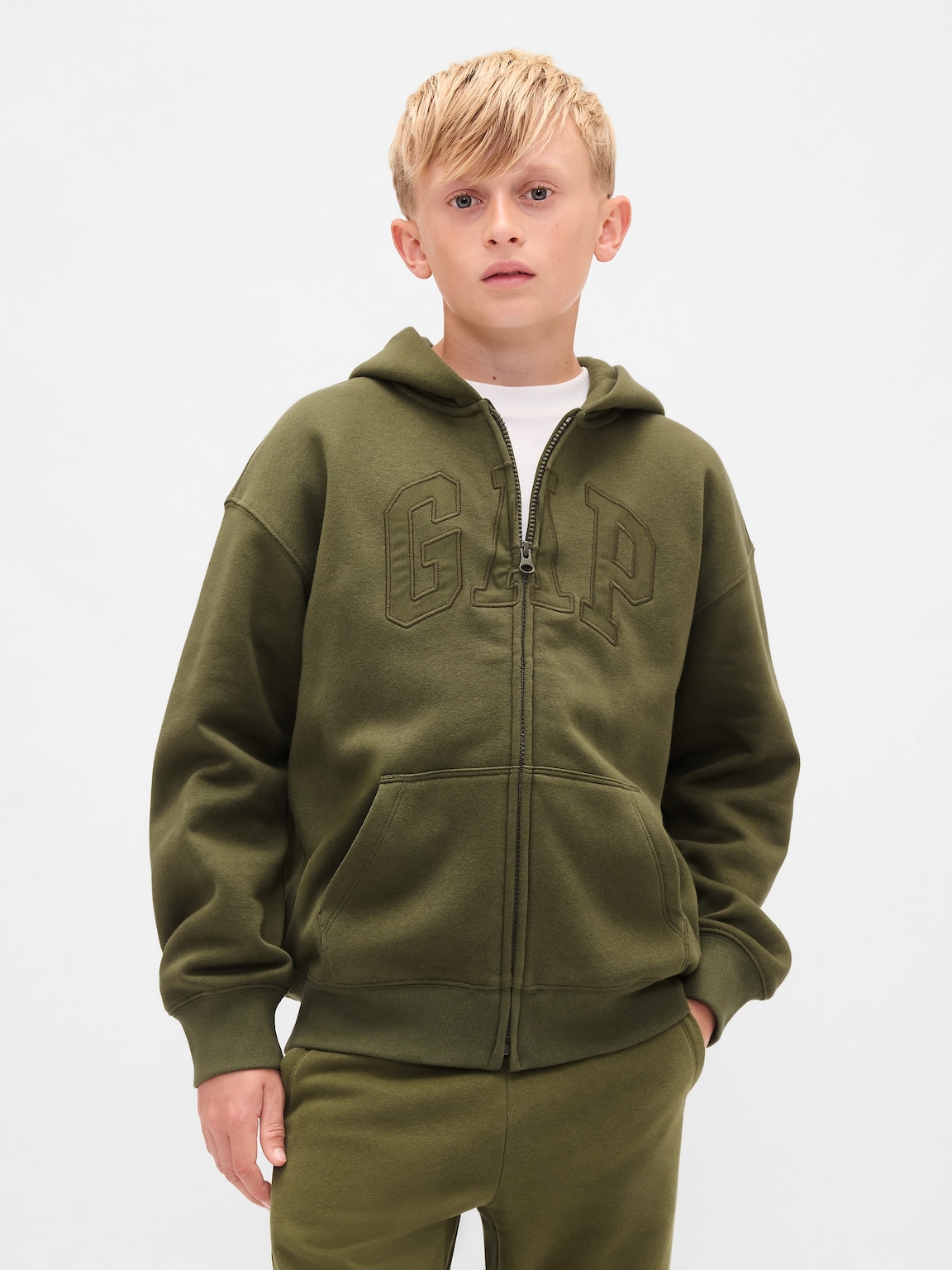 Kids VintageSoft Logo Zip Hoodie