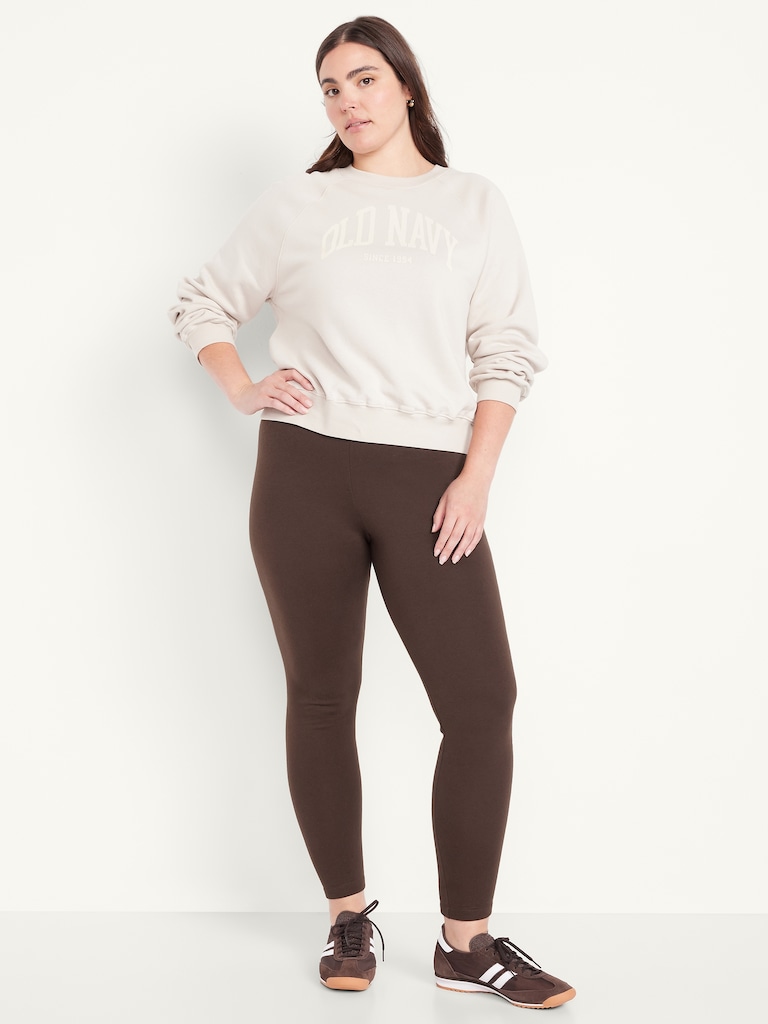 High-Waisted Fleece-Lined Ankle Leggings