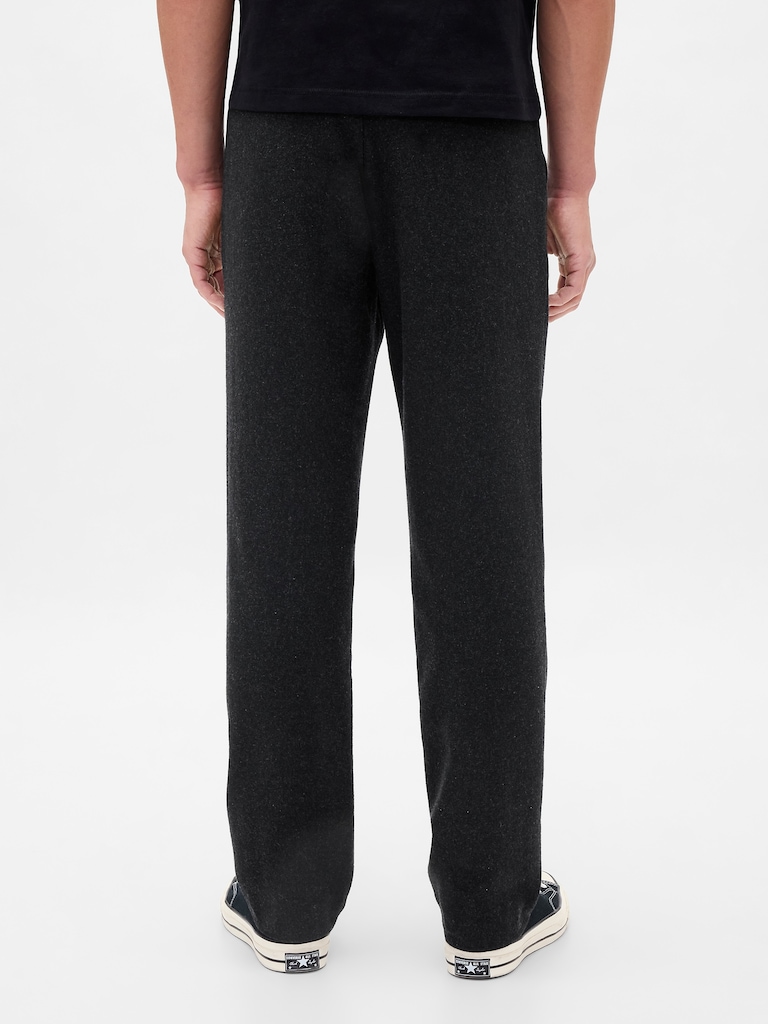 Wool-Blend Relaxed Straight Trousers
