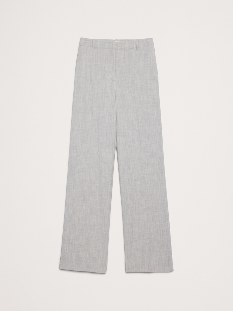 High-Rise Modern Straight Italian Wool Pant