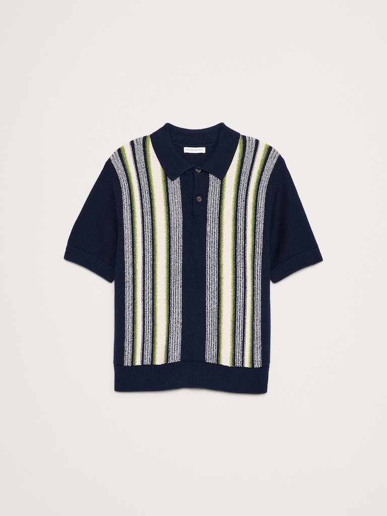 Bouclé Stripe Sweater Polo