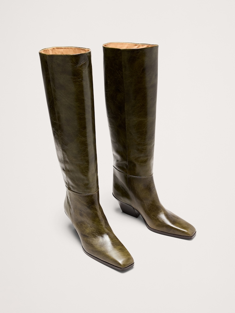 Italian Leather Knee-High Boot