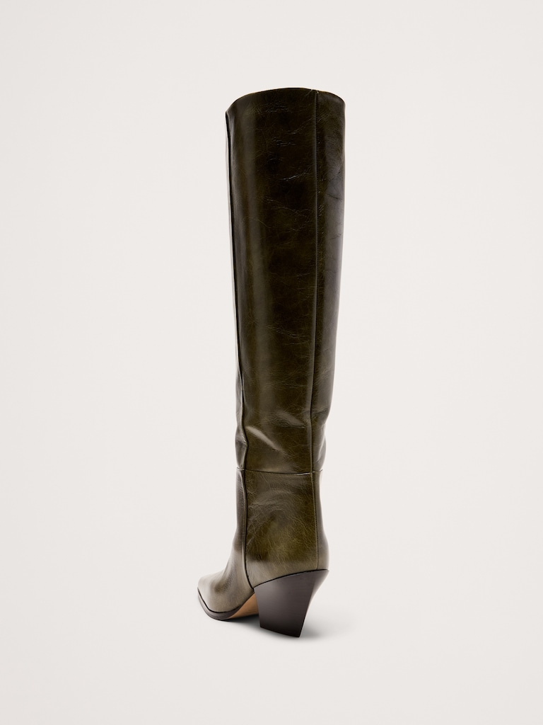 Italian Leather Knee-High Boot
