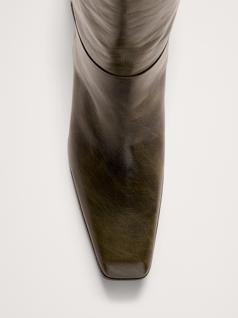 Italian Leather Knee-High Boot