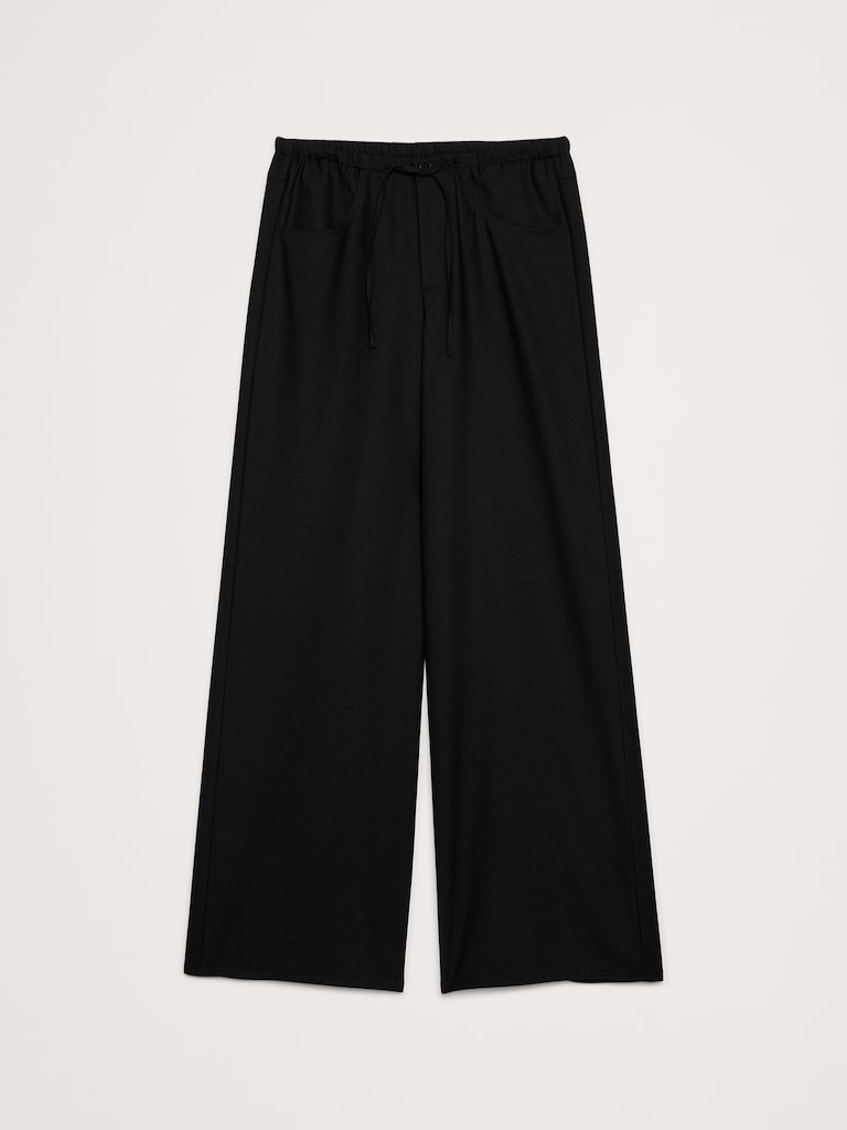 The Studio Wide-Leg Drawstring Pant in Flannel