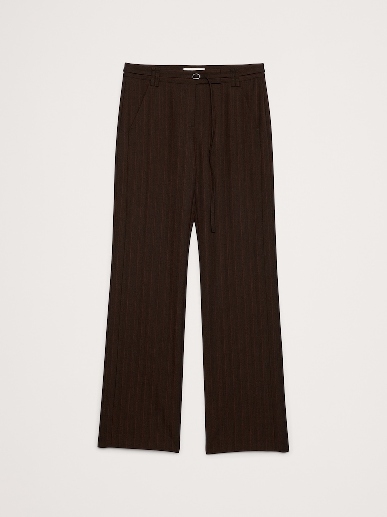 Mid-Rise Straight Wool-Blend Flannel Pant