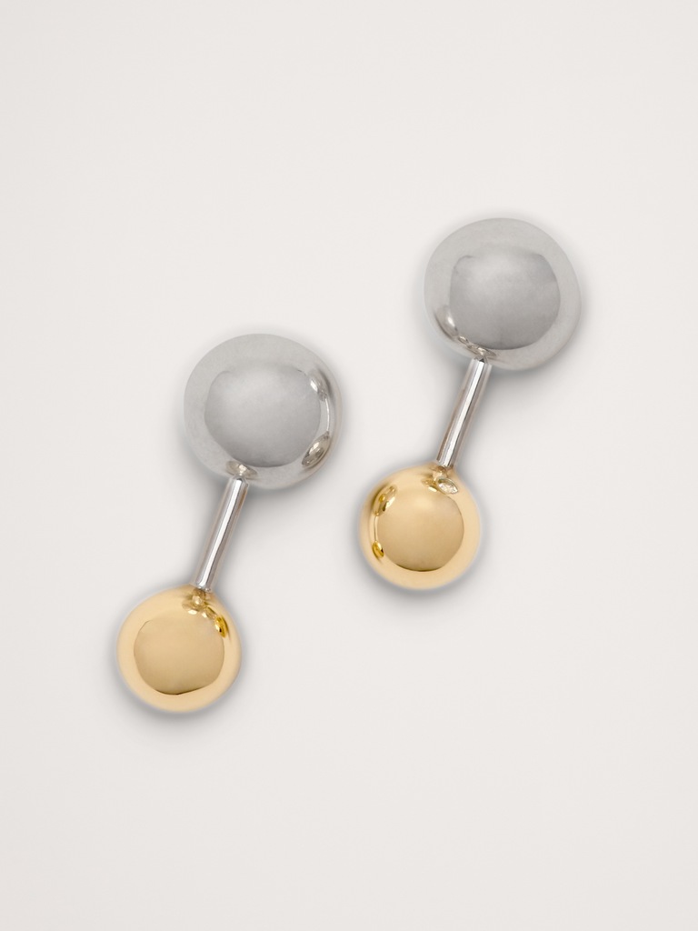 Mixed Metal Stud Earrings