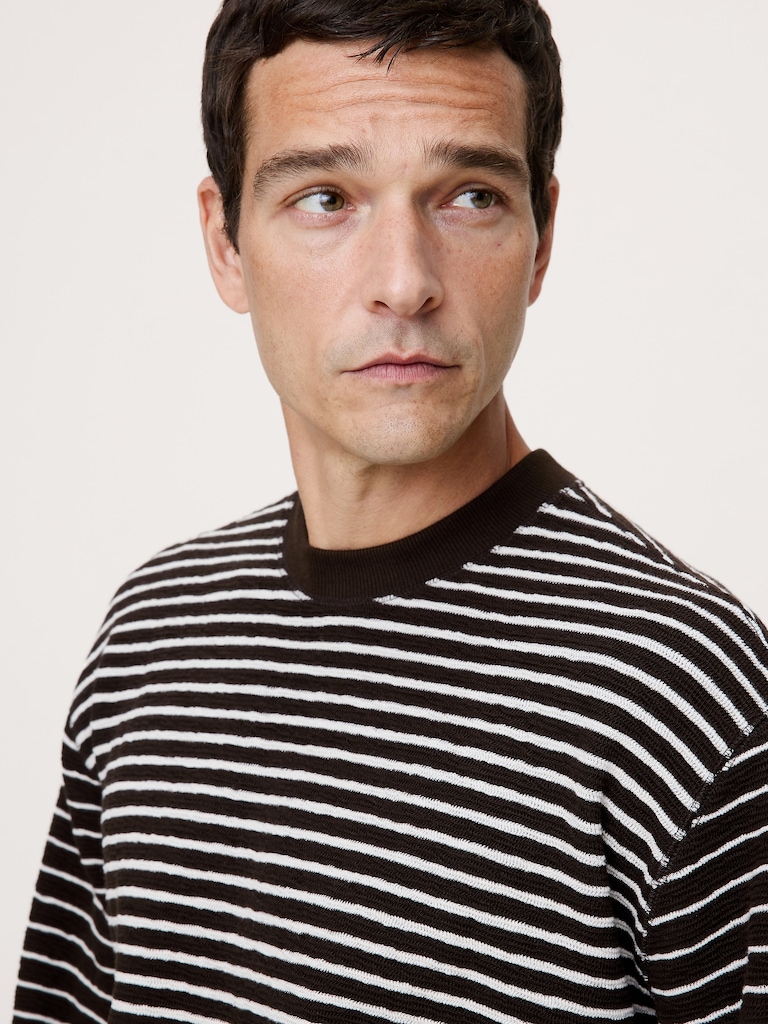 Mixed Stripe Relaxed Jersey T-Shirt