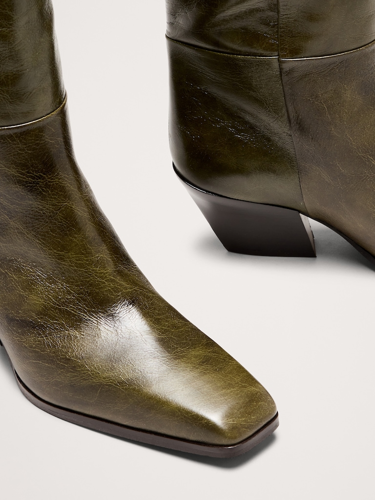 Italian Leather Knee-High Boot