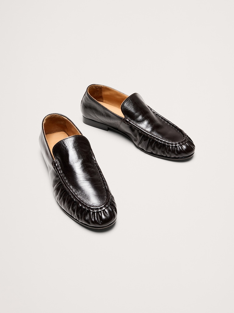 Leather Moc-Toe Loafer