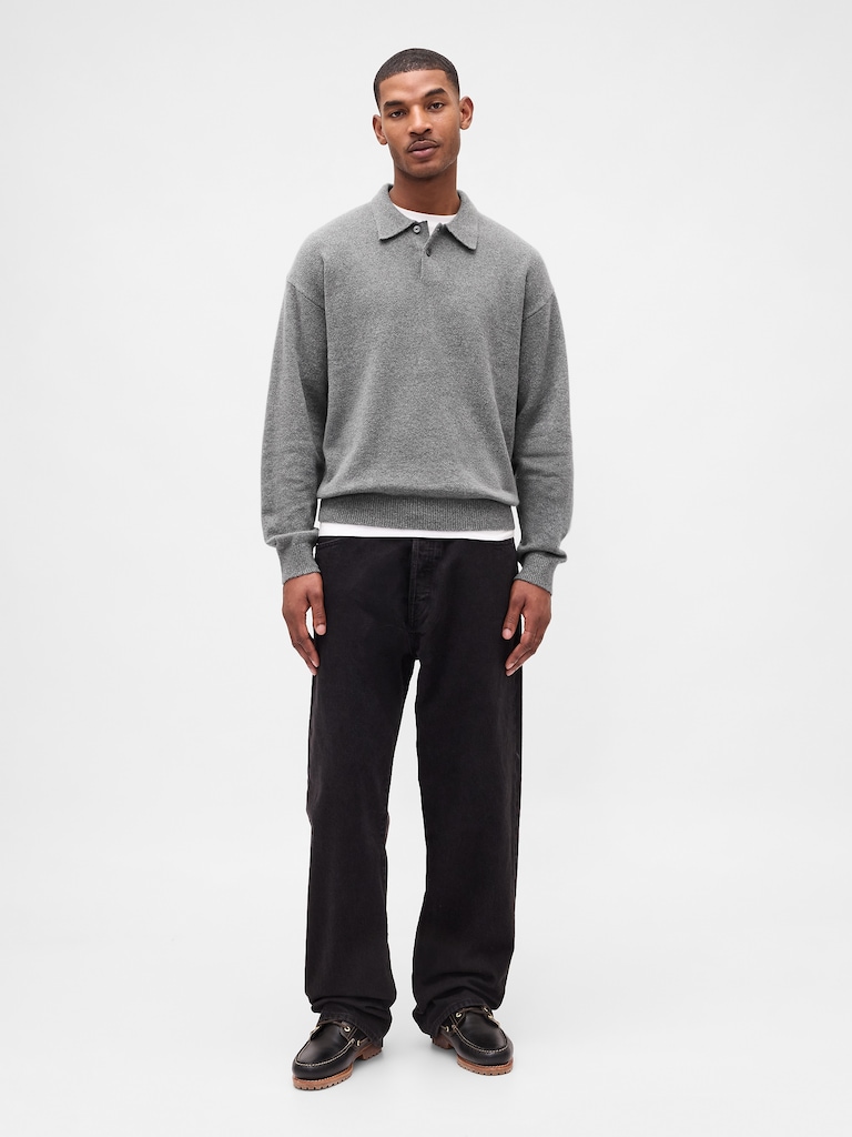 CashSoft Relaxed Polo Sweater