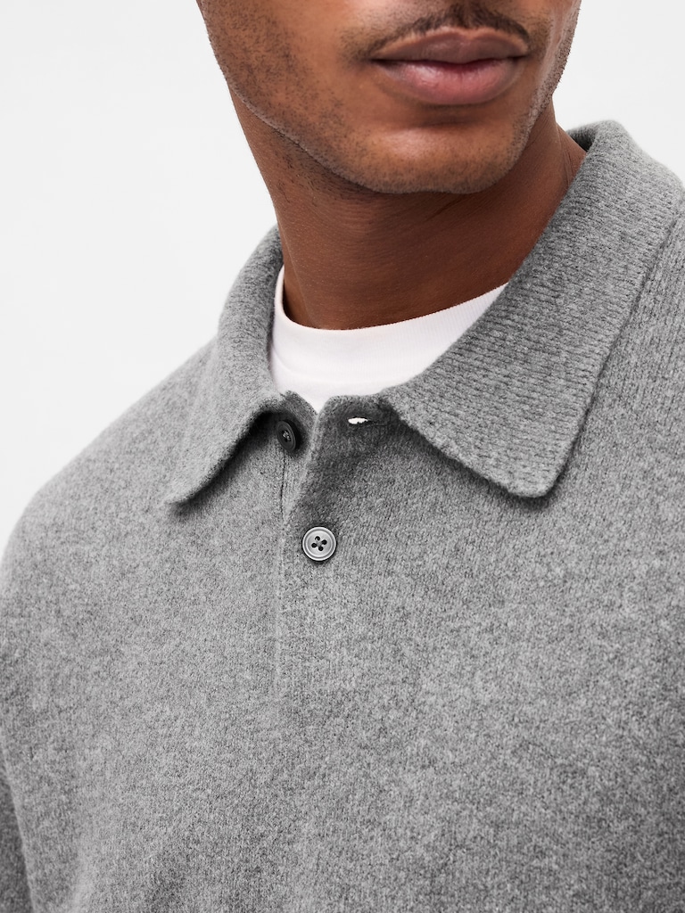 CashSoft Relaxed Polo Sweater