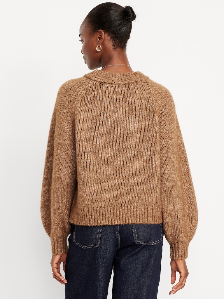 Cozy Cropped V-Neck Sweater